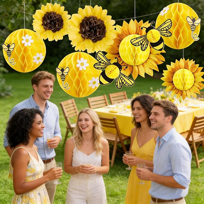 Paper Jazz Sunflower Party Honeycomb Decoration Bee Decorations - Image 5