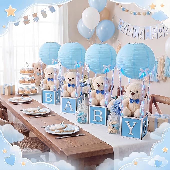 4 Sets Baby Shower Hot Air Balloon Tables Centerpieces - Image 6
