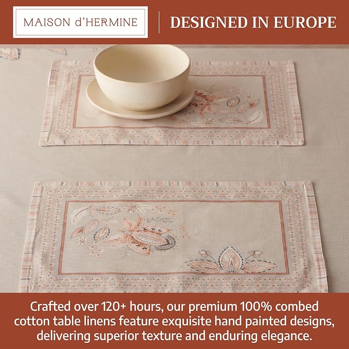 Maison d' Hermine Placemats Set of 4 Reusable 100% Combed Cotton | Cloth Place - Image 3