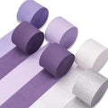 PartyWoo Silver Purple Lilac White Crepe Paper Streamers 6 Rolls 492 FT | by PartyWoo