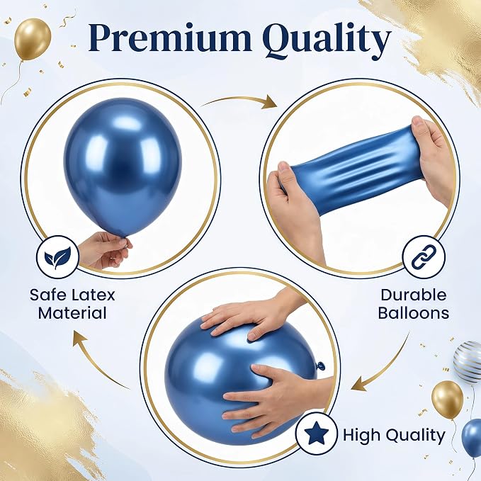 Blue Gold Balloon Column Kit Set of 2 - Image 5