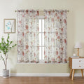 Crushed Kitchen Window Curtains 45 Inches Length 2 Panels, Elegant Farmhouse by OWENIE