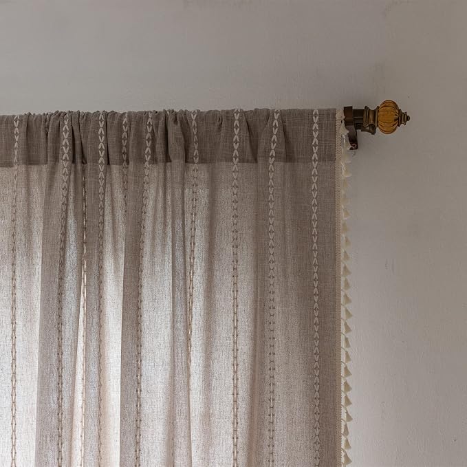 RoomTalks Country Farmhouse Cotton Polyester Curtains - Image 7