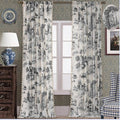F-CHU Black Curtains for Living Room 2 Panels Patterned Print Semi Blackout by F-CHU