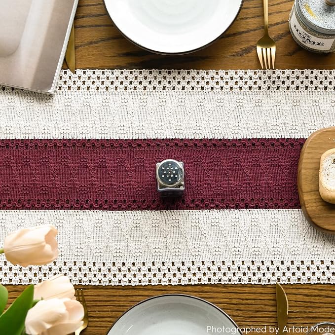 Artoid Mode Red Farmhouse Rustic Christmas Table Runner 12x108 Inch | Seasonal - Image 3