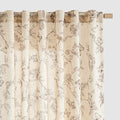 Taupe Floral Linen Curtains Farmhouse Rod Pocket 50W X 108L 2 Panels | by Lazzzy