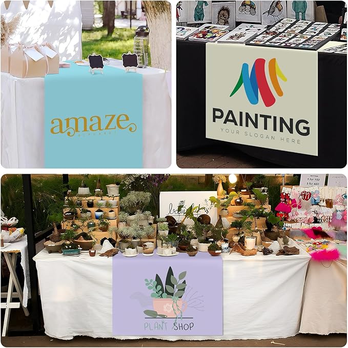 Custom Table Runner with Business Logo 36 in x 72 in, Customzied Banner and - Image 7