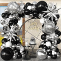 Black and Silver Disco Balloon Arch Garland Kit | Premium Latex Balloons by Unknown