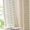 jinchan Boho Curtains for Bedroom Linen Blend Curtains Sage Green Embroidered by JINCHAN