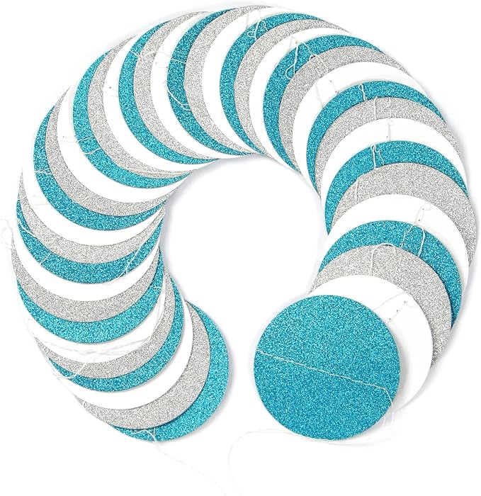 Teal-Turquoise White-Silver Party-Decorations Garland Streamers - 52Ft Woman - Image 3