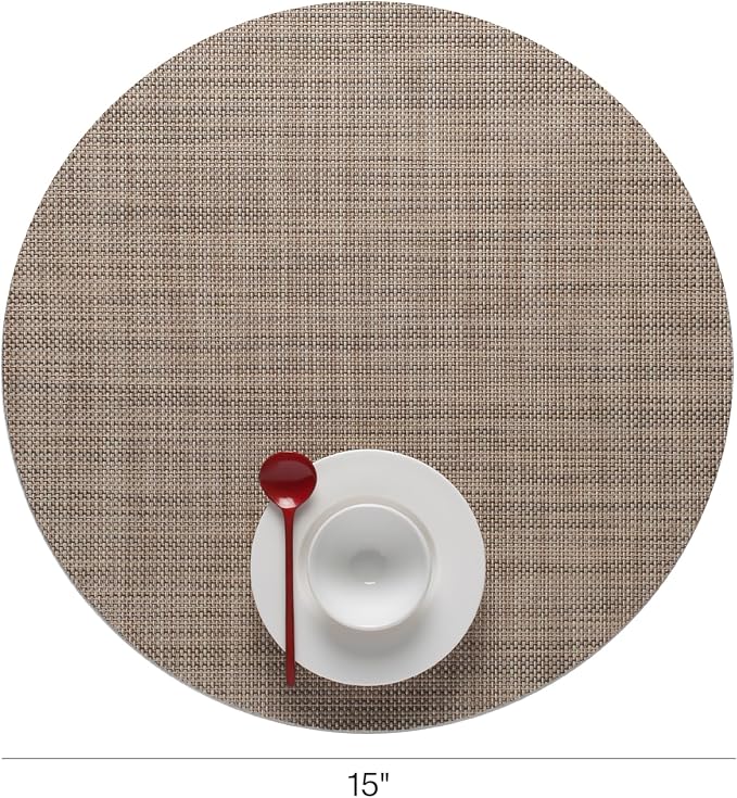 Chilewich Mini Basketweave Placemats, Round Woven Placemats Set of 4 | Reusable - Image 2
