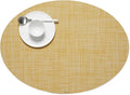 Chilewich Mini Basketweave Placemats, Woven Oval Placemats Set of 4 | Reusable by Chilewich