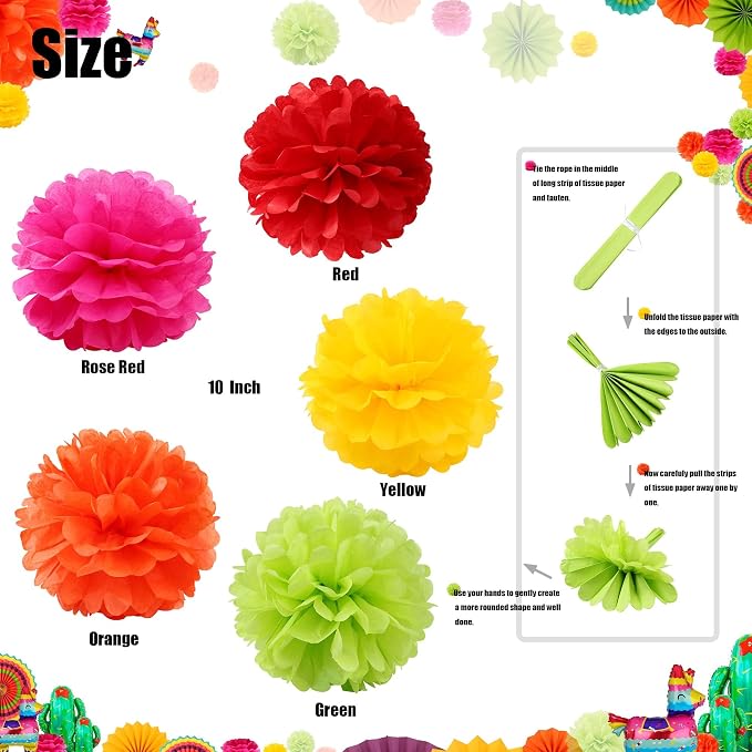 Fiesta Balloons Letter Banner Mexico Taco Cactus Mexican Fiesta Theme Set | - Image 3