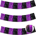 BEISHIDA Black Purple Fringe Garland Banner 30ft Wall Tinsel Foil Streamers | by Beishida