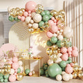 Sage Green Pink Gold Balloons Arch Kit by LANGASQUE