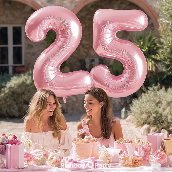 RainbowQ Pink 15 Balloon Number 40 Inch 0-40 Foil Large Balloons | Big Mylar 15 - Image 5