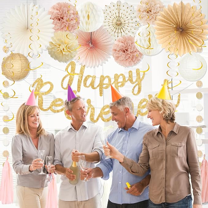 Roetyce Retirement Party Decorations Women Men, Blush Pink Happy Retirement | - Image 4