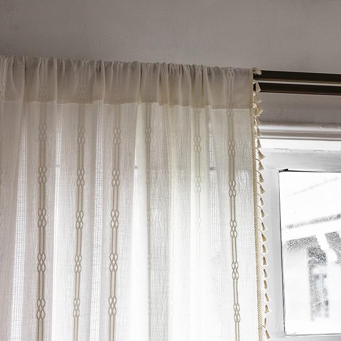 Sutuo Home Boho Curtain for Bedroom 84 Inch Length, Light Filtering Country - Image 3