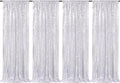 Silver Sequin Backdrop Curtains-4 Panels 2FTx8FT Silver Backdrop by SoarDream