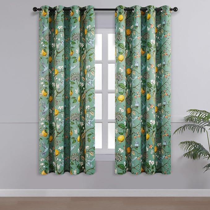 Topfinel 48 Inches Long Short Sage Green Blackout Curtains - Image 2