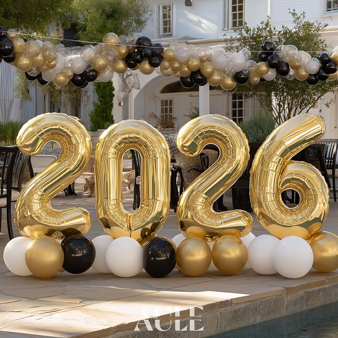 AULE 40 Inch Light Gold 0 Balloon Number Foil 0-9 Birthday Big Numbers | - Image 4