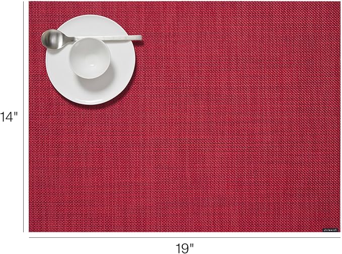 Chilewich Mini Basketweave Placemats, Woven Rectangle Placemats Set of 4 | Easy - Image 2