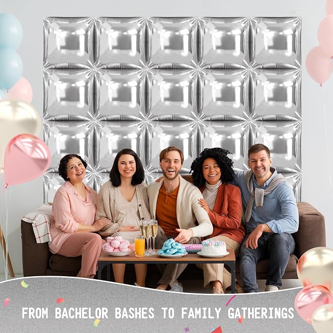 50 Pcs Square Foil Balloons 22 Inch Square Mylar Balloons, Metallic Square - Image 6