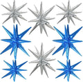 TONIFUL 8 Pcs Blue and Silver Explosion Star Foil Balloon Party Decoration | 22 by TONIFUL