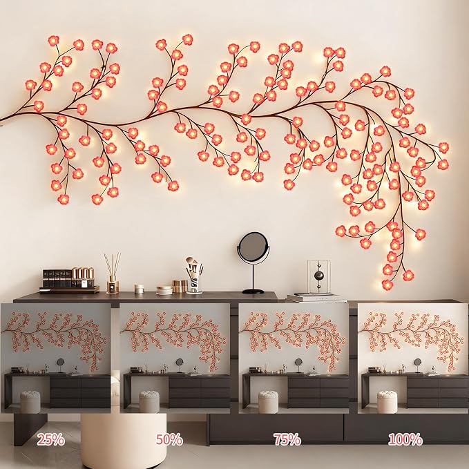 4FT 48LED Pink Cherry Blossom Tree Branch Lights - Image 2