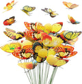 30PCS Yellow Butterfly Decor Fake Butterfly Stakes by Wolpark
