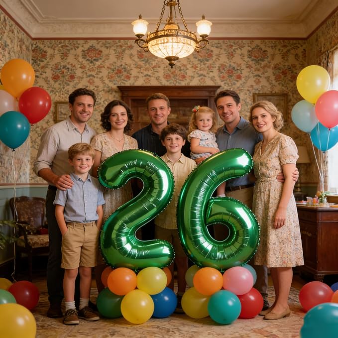 Number 25 Balloons 40 Inch for 25 52 Birthday Party Decorations, Dark Green | - Image 4
