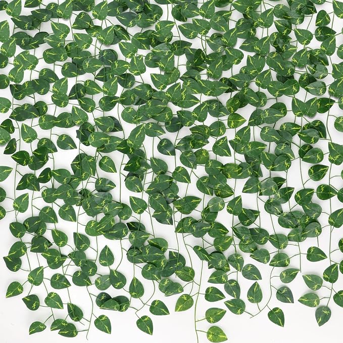 CEWOR 10 Pack Artificial Vines for Room Decor, Artificial Ivy Greenery Garland by CEWOR