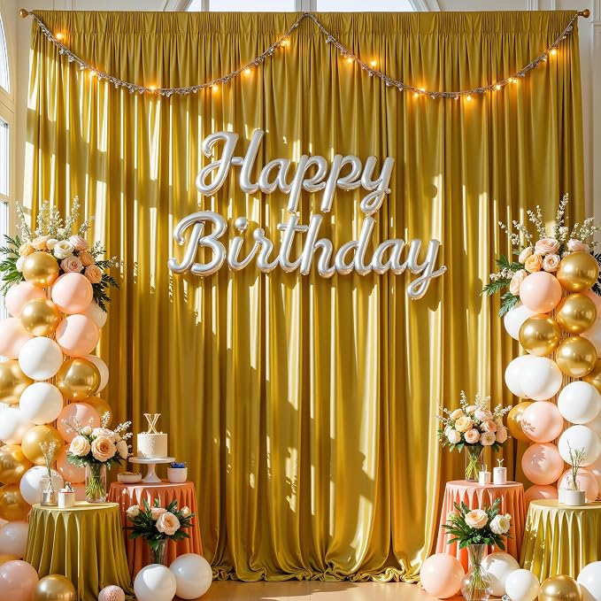 40x10ft Dark Gold Glitter Backdrop Curtain - Image 8