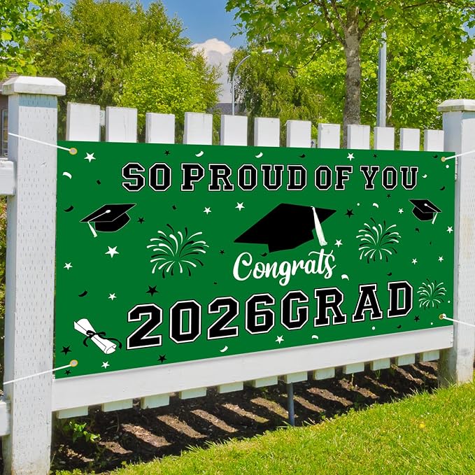 Graduation Decorations 2026 Green Graduation Banner 66.1" x 33.8" Graduation - Image 5