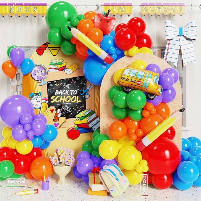 Back to School Decorations, First Day of School Balloon Arch Garland Kit | by Nyvrexo