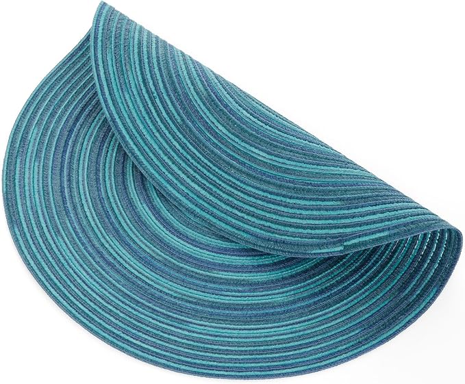 SHACOS 15 inch Round Placemats Set of 8 Variegated Multicolor Place Mats Cotton - Image 8