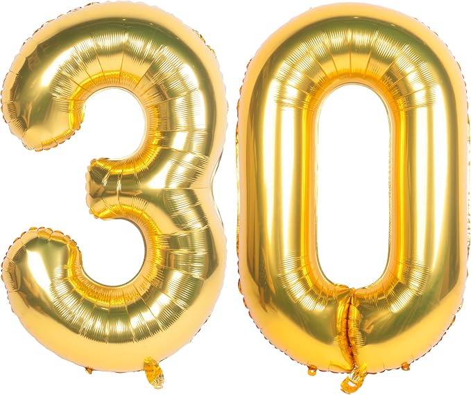 40 Inch gold Number Balloons 30 Helium Foil Mylar Balloon | Birthday Party by Exquisitehighqualitypartydecorationstomeetyoureveryneed%EF%BC%81