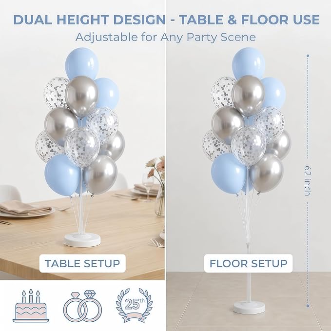 Baby Blue Balloon Column Stand Kit Set 2 - Image 5
