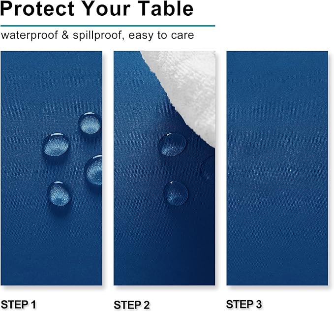 Hiasan 2 Pieces Royal Blue Tablecloth Square - Waterproof and Washable Fabric Table Cloth for Card Tables, 30 x 30 Inch