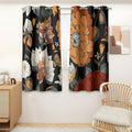 Tyrot Black Boho Floral 100% Blackout Curtains by TyrotHomeDecor