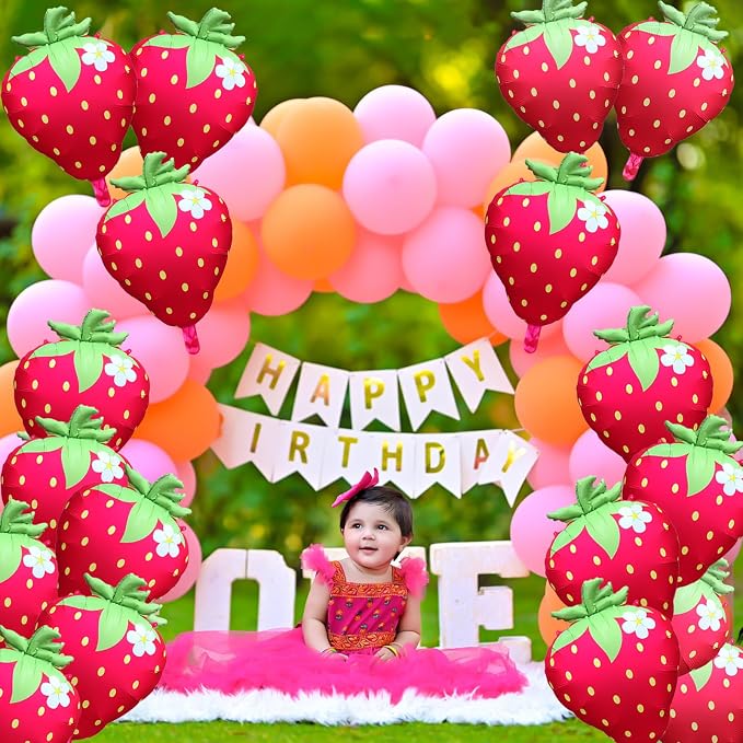 Strawberry Balloons 18" 4Pcs - Image 5