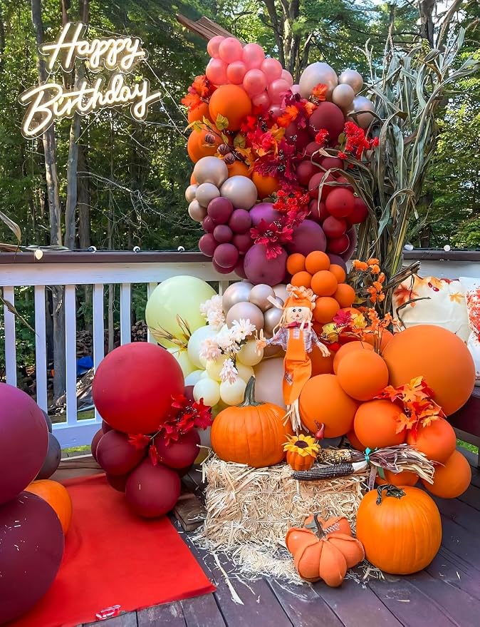 Fall Balloons, 12 Inch Thanksgiving Balloons Set - Image 2