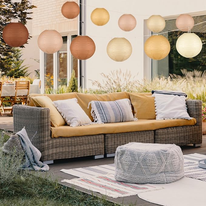 Qenk 12 Pcs Boho Paper Lanterns - Image 6