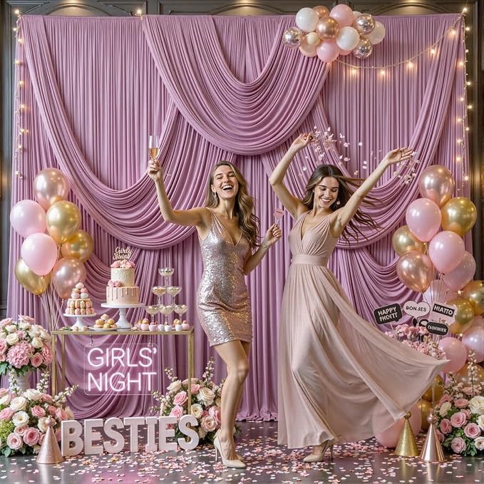 6 Panels Dusty Pink Backdrop Curtains - Image 2