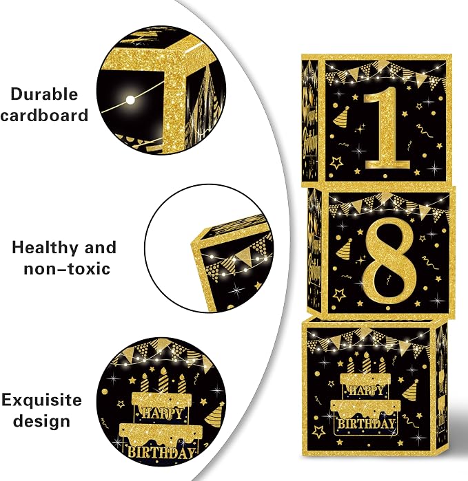 Gold 18th birthday decorations for boys Men - Image 4