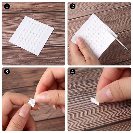 JANYUN 560 Pcs Round Sticky Clear Dots Stickers, 6mm Putty Sticky Tack | Double - Image 3