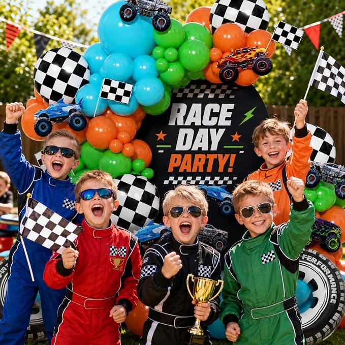 171Pcs Monster Truck Balloons Garland Arch Kit - Image 4