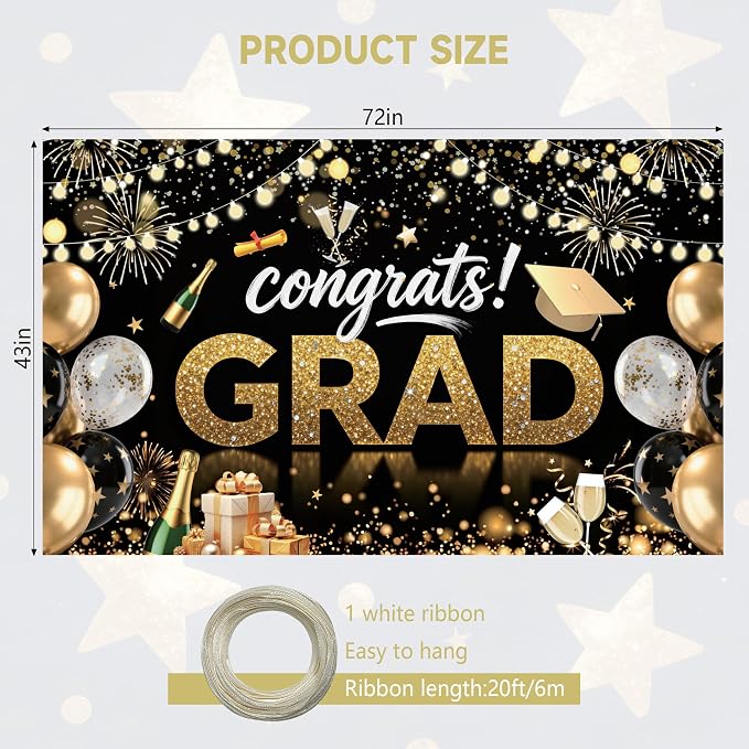 Class of 2026 Graduation Banner graduation photo Backdrop - Image 2