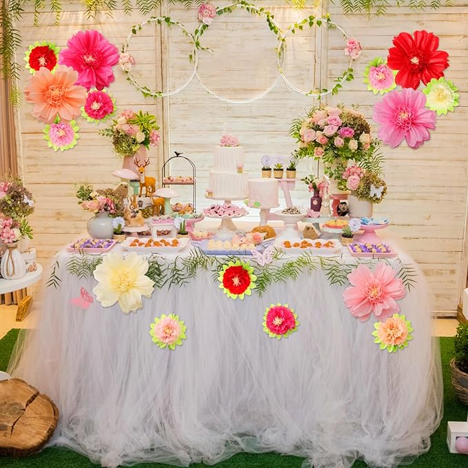 TaoBary Large Colorful Tissue Paper Flowers Giant Fiesta Paper Pom Poms - Image 7