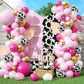 Cow Theme Balloon Arch Garland Kit, Pastel Pearl Pink Gold White Cow Print by Govpy
